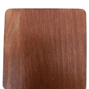 Close-up of a polished wooden square surface with visible grain patterns.