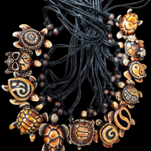 Handcrafted tribal-style necklaces with detailed beads and pendants.