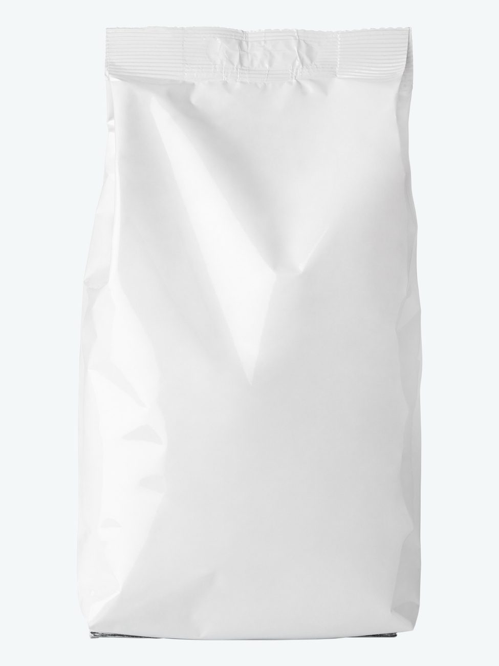A plain white crumpled paper bag.