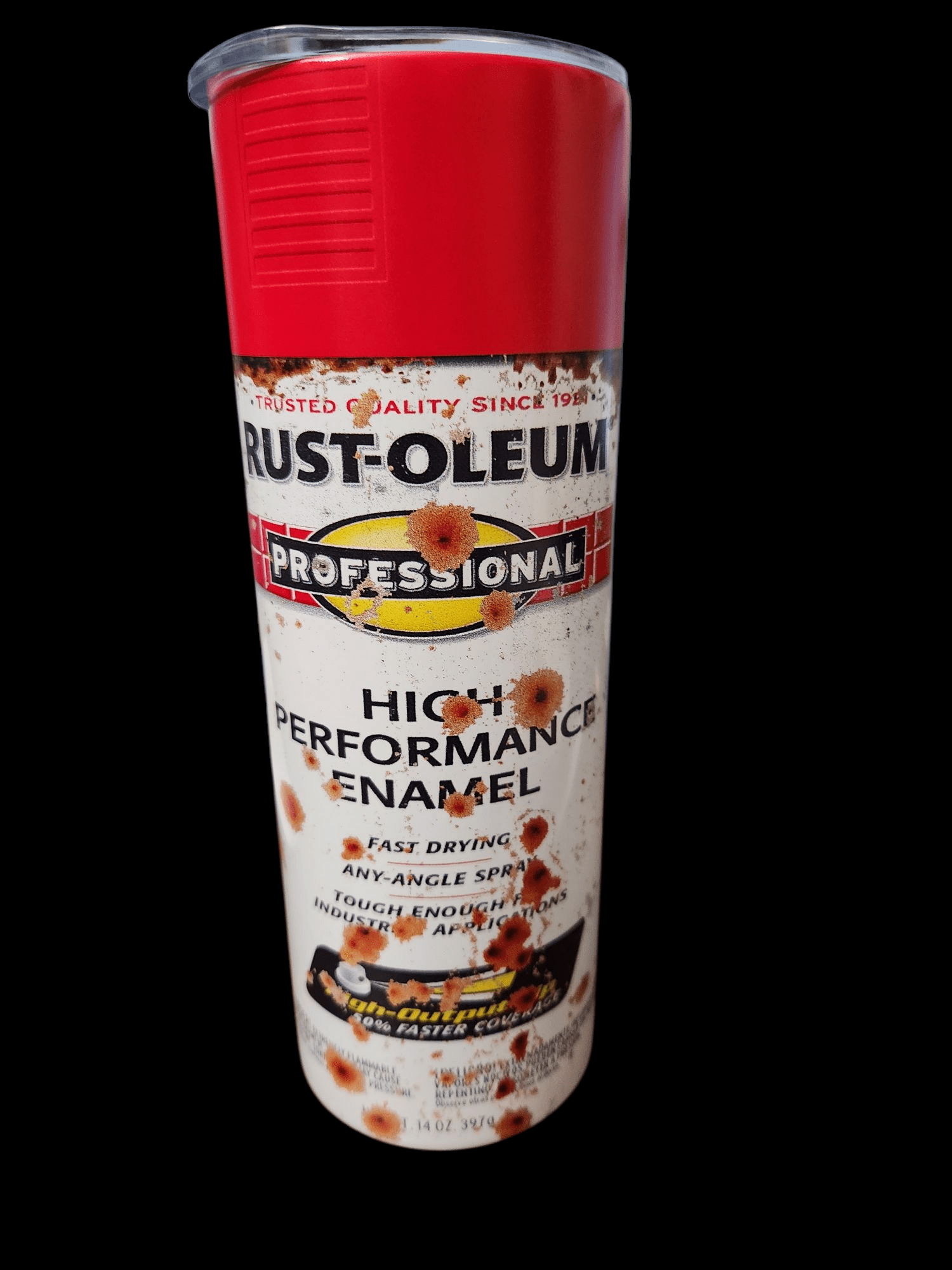 A can of Rust-Oleum Professional High Performance Enamel spray paint.