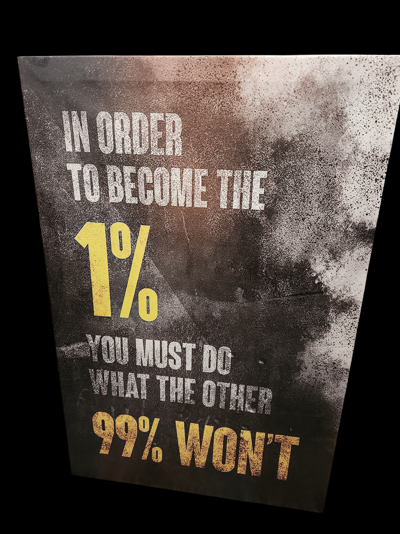 Motivational quote about doing what 99% won't to join the 1%.