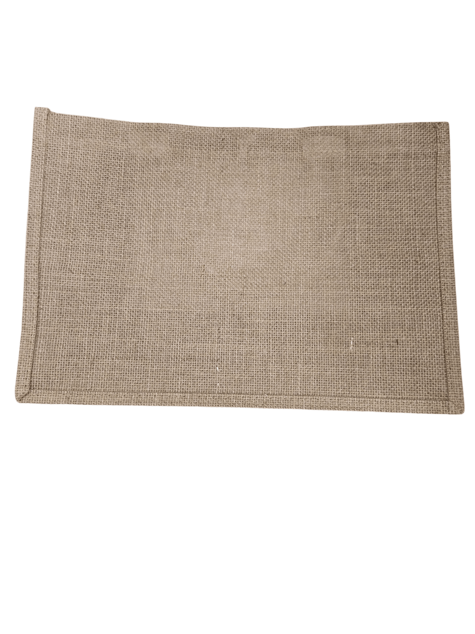 A rectangular beige woven placemat with a simple border.