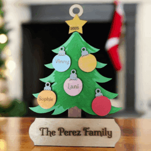 Ornament Family Christmas Tree with Personalized Bulbs