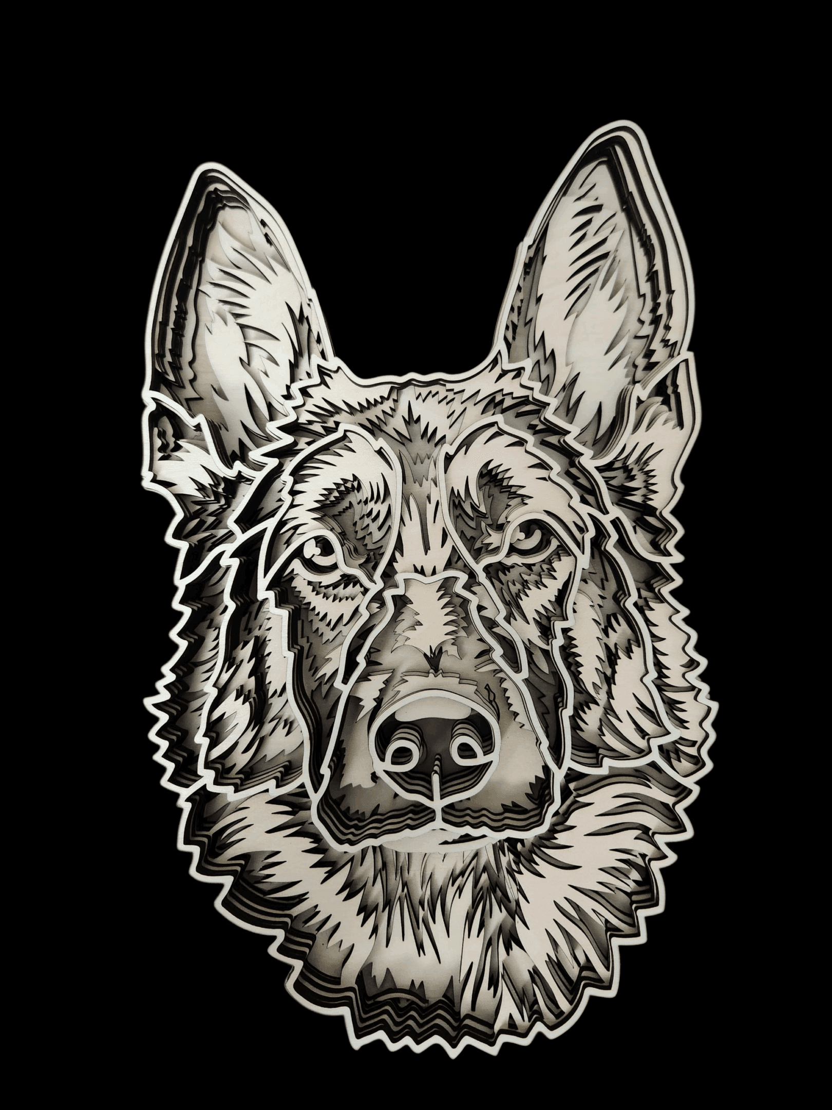 Sign 3D German Shepherd Dog Head - Image 3